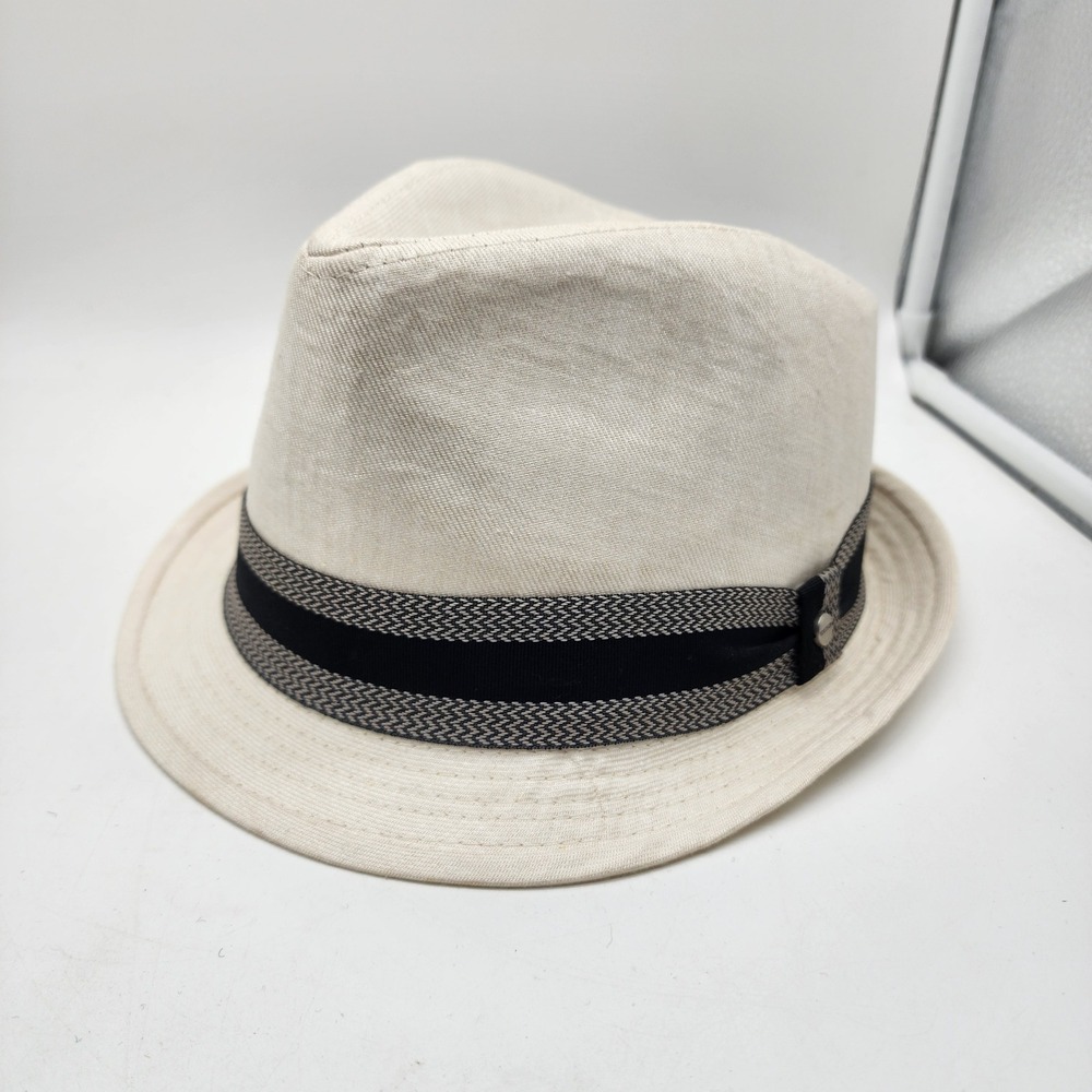 Stetson All American Fedora Hat Mens Large XL Natural Cream Cloth Trilby